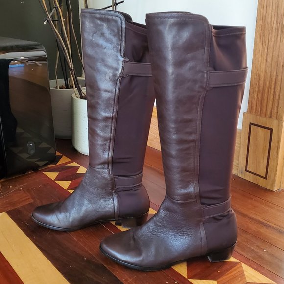 Cole Haan Shoes - Cole Haan Nike Air Brown Leather Boots With Spandex Backings Size 10B